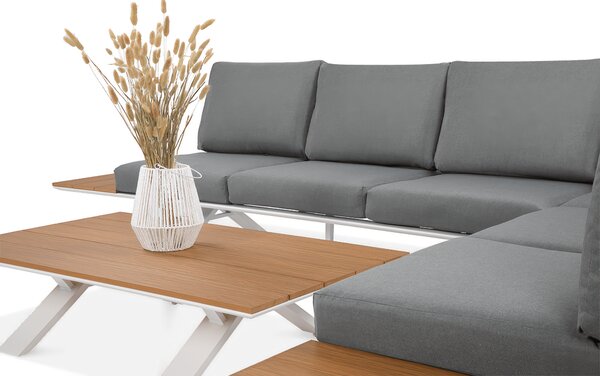 OUTLET 250 Narożnik ogrodowy SORRENTO WOOD White