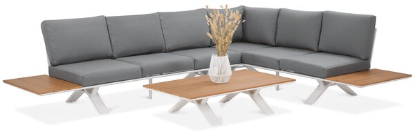 OUTLET 250 Narożnik ogrodowy SORRENTO WOOD White