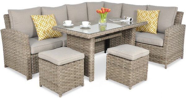 OUTLET 276 Narożnik technorattanowy SANTANA DINING Beige