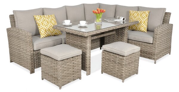 OUTLET 276 Narożnik technorattanowy SANTANA DINING Beige