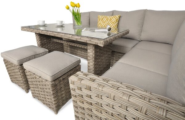 OUTLET 276 Narożnik technorattanowy SANTANA DINING Beige