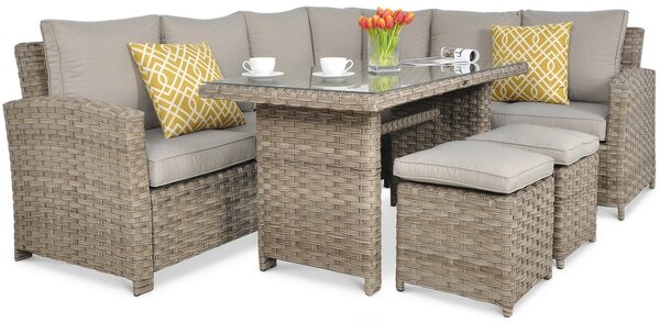 OUTLET 276 Narożnik technorattanowy SANTANA DINING Beige