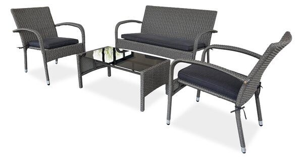 Zestaw wypoczynkowy z technorattanu SAN MARINO Grey- Bjørkka