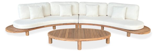 Narożnik ogrodowy z drewna akacjowego LUMIA CAFFE Acacia Wood - Bjørkka