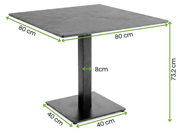 Stolik ogrodowy ze stalową podstawą RIVIO/VENA 80 cm - Bjørkka