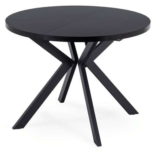 Stół Okrągły Rozkładany LUKAS 100-250 cm Czarny Nowoczesny Loft