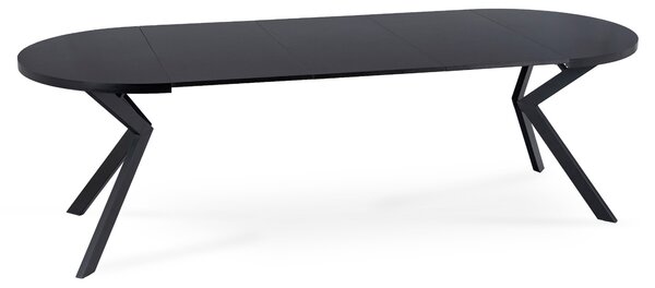 Stół Okrągły Rozkładany LUKAS 100-250 cm Czarny Nowoczesny Loft