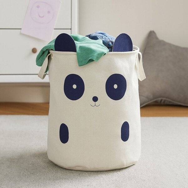 Biały tekstylny dziecięcy kosz na zabawki ø 38x48 cm Mimo Panda Face – Premier Housewares