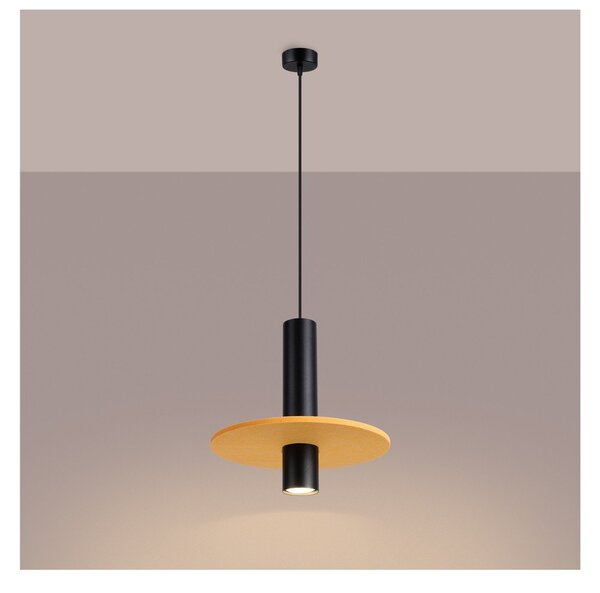 Żółta/beżowa metalowa lampa wisząca ø 30 cm Olisa – Sollux
