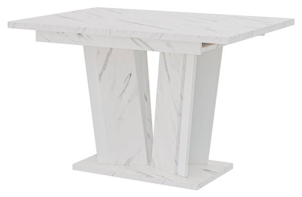 MebleMWM Stół rozkładany DOHA 2 | 120-160x80 | Biały marmur