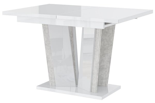 MebleMWM Stół rozkładany DOHA 2 | 120-160x80 | Biały połysk, beton
