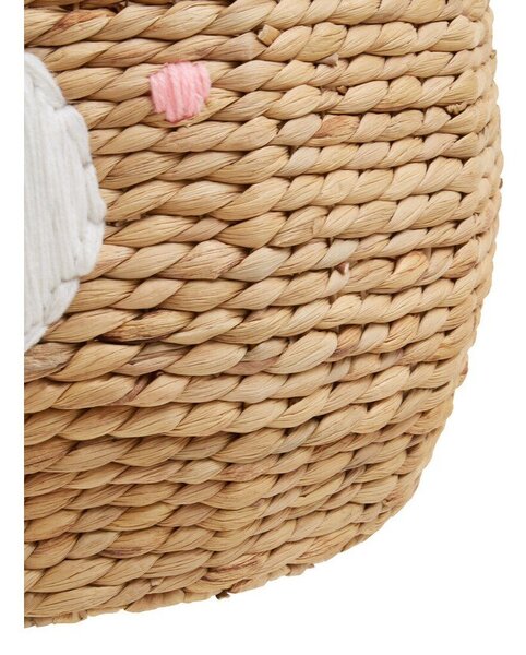 Dziecięcy kosz na zabawki z hiacyntu wodnego w naturalnym kolorze ø 49x40 cm Lidi Cat Face – Premier Housewares
