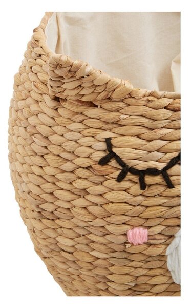 Dziecięcy kosz na zabawki z hiacyntu wodnego w naturalnym kolorze ø 49x40 cm Lidi Cat Face – Premier Housewares