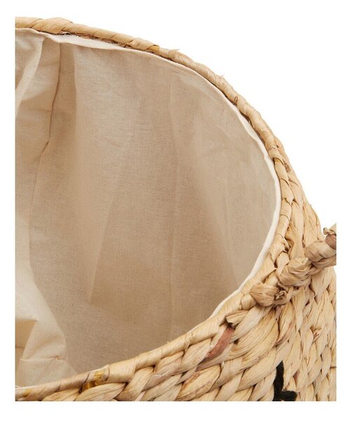Dziecięcy kosz na zabawki z hiacyntu wodnego w naturalnym kolorze ø 49x40 cm Lidi Cat Face – Premier Housewares