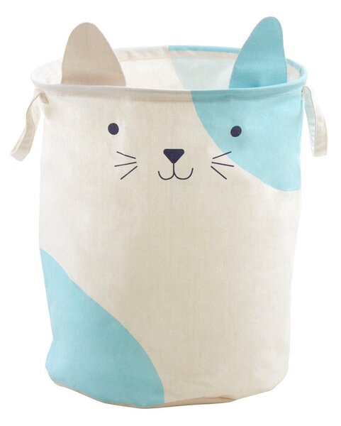 Biały tekstylny dziecięcy kosz na zabawki ø 40x48 cm Mimo Cat Face – Premier Housewares