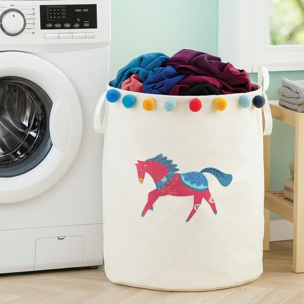 Biały tekstylny dziecięcy kosz na zabawki ø 38x48 cm Mimo Eclectic Horse – Premier Housewares