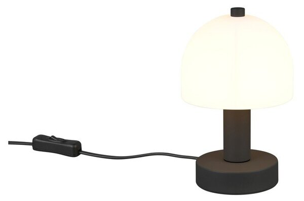 Czarno-biała lampa stołowa ze szklanym kloszem (wysokość 19 cm) Glenn – Reality