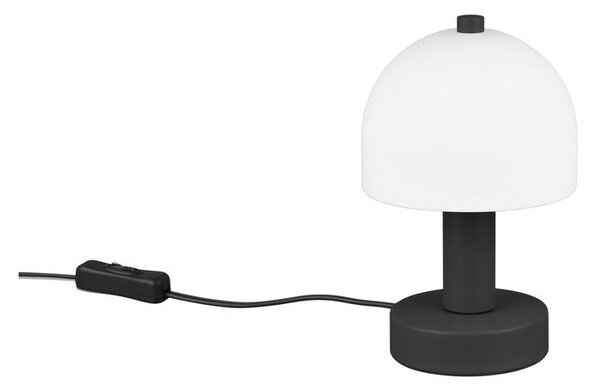 Czarno-biała lampa stołowa ze szklanym kloszem (wysokość 19 cm) Glenn – Reality