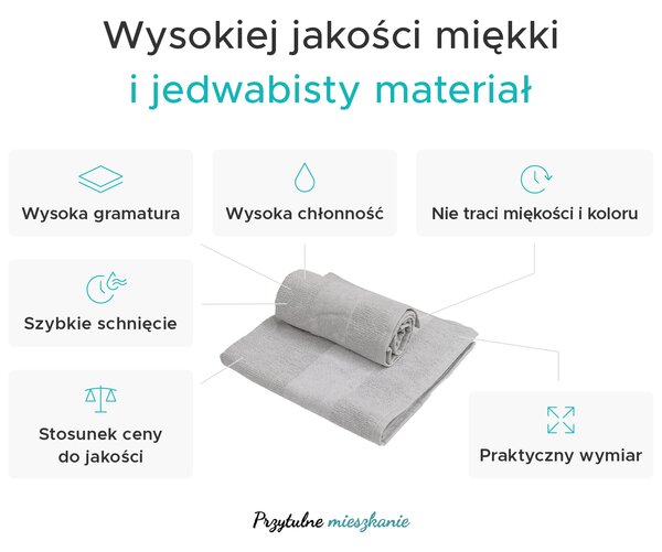 Zestaw ręczników CARRARA 30x30 cm jasnoszary 100% bawełna, 3 szt