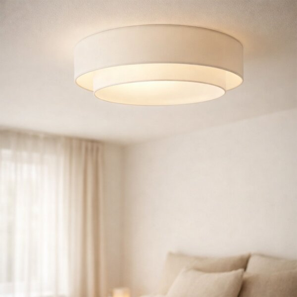 Nowoczesna lampa sufitowa biała 50 cm 3-punktowa - Drum Duo