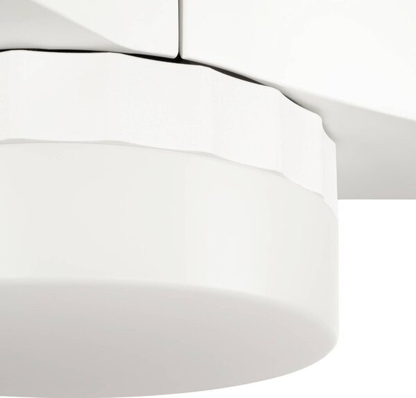 Wentylator sufitowy LED Lucande Novri, biały, Ø 132 cm, CCT Novri, biały / opal, salon / jadalnia, nowoczesny