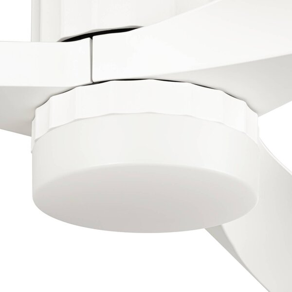 Wentylator sufitowy LED Lucande Novri, biały, Ø 132 cm, CCT Novri, biały / opal, salon / jadalnia, nowoczesny