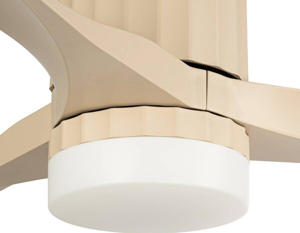 Wentylator sufitowy LED Lucande Novri, beżowy, Ø 132 cm, CCT Novri, kremowy / amber, salon / jadalnia, nowoczesny