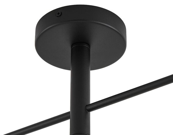 Lampa sufitowa Milia NOLA, możliwość ściemniania, czarny, salon / jadalnia, metal