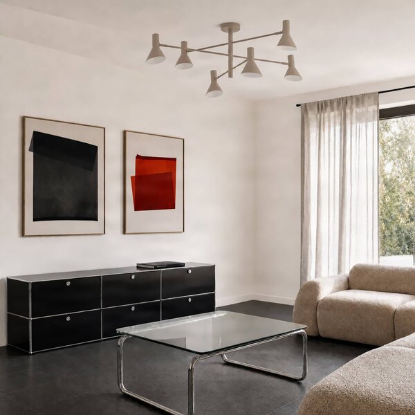 Lampa sufitowa Milia NOLA, możliwość ściemniania, kremowy / amber, salon / jadalnia, metal