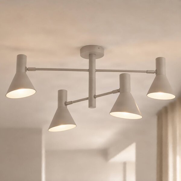 Lampa sufitowa Milia NOLA, możliwość ściemniania, kremowy / amber, salon / jadalnia, metal
