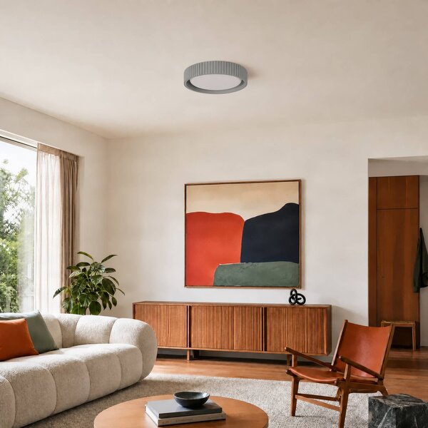 Lampa sufitowa Colbie Lindby, możliwość ściemniania, aluminiowy / szary / cynkowy, salon / jadalnia, młodzieżowy