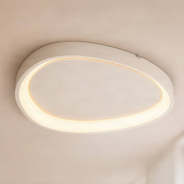 Lampa sufitowa Triangulo Lindby, możliwość ściemniania, biały / opal, salon / jadalnia, tworzywo sztuczne, nowoczesny