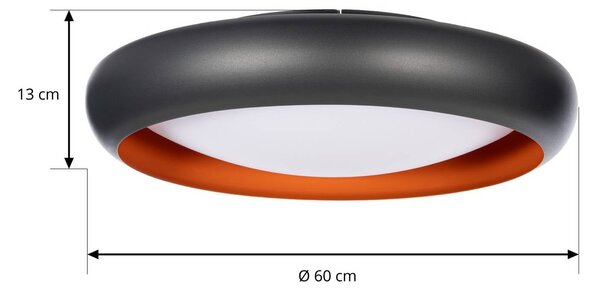 Lampa sufitowa Serava Lindby, możliwość ściemniania, czarny, salon / jadalnia, tworzywo sztuczne, nowoczesny