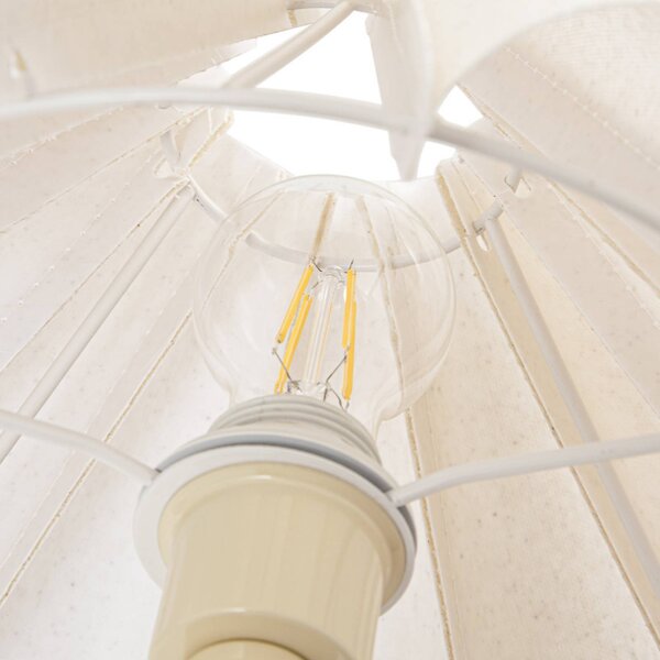 Lampa stołowa Lotte Lindby, biały / opal, salon / jadalnia, tkanina / materiał / jedwab, nowoczesny
