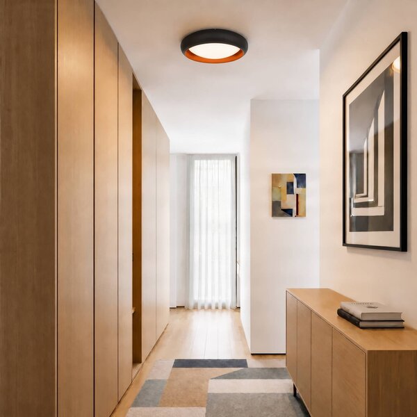 Lampa sufitowa Serava Lindby, możliwość ściemniania, czarny, salon / jadalnia, tworzywo sztuczne, nowoczesny