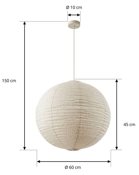 Lampa wisząca Autumn Lindby, możliwość ściemniania, kremowy / amber, salon / jadalnia, tkanina / materiał / jedwab, skandynawski