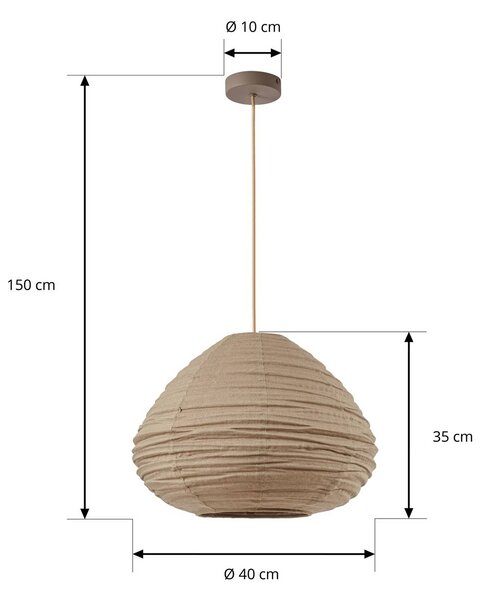 Lampa wisząca Autumn Lindby, możliwość ściemniania, aluminiowy / szary / cynkowy, salon / jadalnia, tkanina / materiał / jedwab, skandynawski
