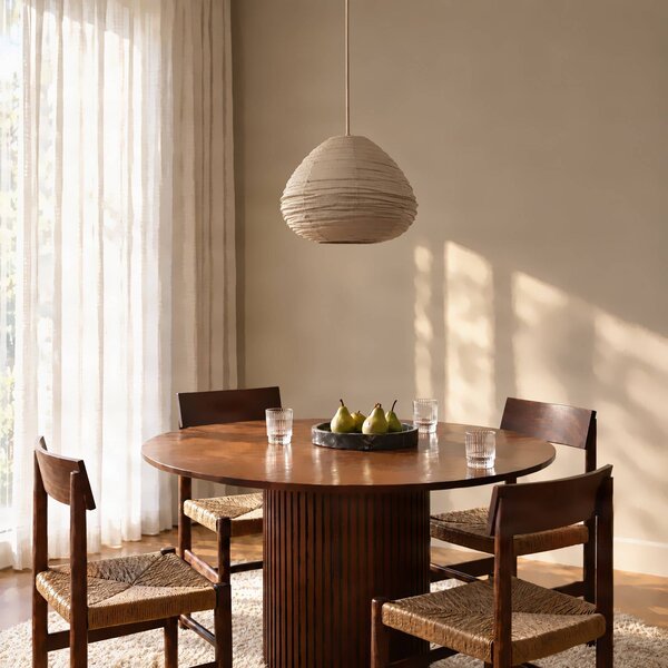 Lampa wisząca Autumn Lindby, możliwość ściemniania, aluminiowy / szary / cynkowy, salon / jadalnia, tkanina / materiał / jedwab, skandynawski