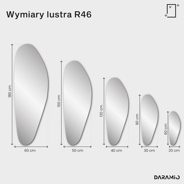 Lustro ze złotą taflą Pure R46