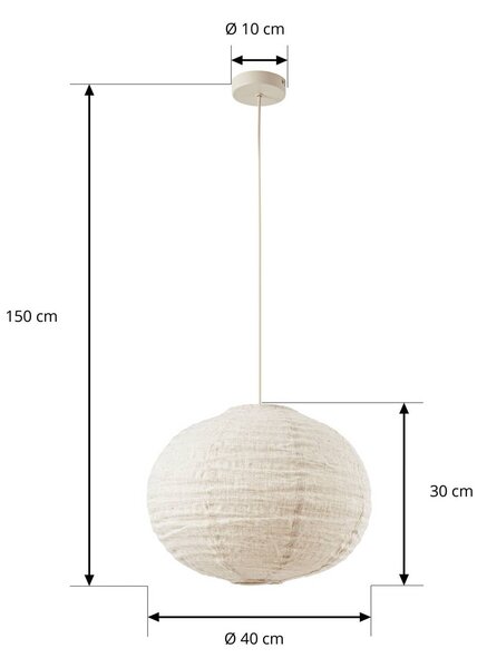 Lampa wisząca Autumn Lindby, możliwość ściemniania, kremowy / amber, salon / jadalnia, tkanina / materiał / jedwab, skandynawski