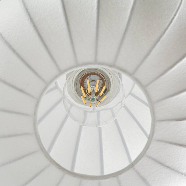 Lampa wisząca Bridget Lucande, możliwość ściemniania, biały / opal, salon / jadalnia, tkanina / materiał / jedwab, skandynawski