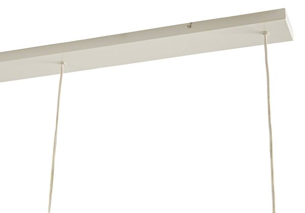 Lampa wisząca Bridget Lucande, możliwość ściemniania, biały / opal, salon / jadalnia, tkanina / materiał / jedwab, skandynawski