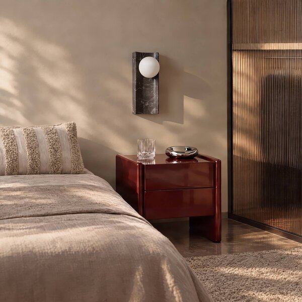 Kinkiet Sonto Lucande, możliwość ściemniania, aluminiowy / szary / cynkowy, salon / jadalnia, kamień, design