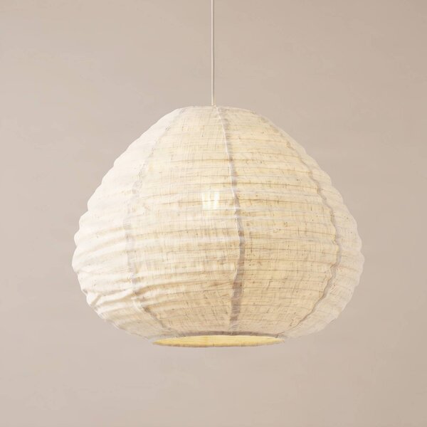 Lampa wisząca Autumn Lindby, możliwość ściemniania, kremowy / amber, salon / jadalnia, tkanina / materiał / jedwab, skandynawski