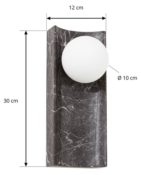 Kinkiet Sonto Lucande, możliwość ściemniania, aluminiowy / szary / cynkowy, salon / jadalnia, kamień, design