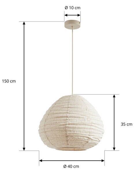 Lampa wisząca Autumn Lindby, możliwość ściemniania, kremowy / amber, salon / jadalnia, tkanina / materiał / jedwab, skandynawski