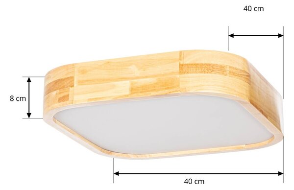 Lampa sufitowa Tanju Lindby, możliwość ściemniania, jasne drewno, salon / jadalnia, drewno