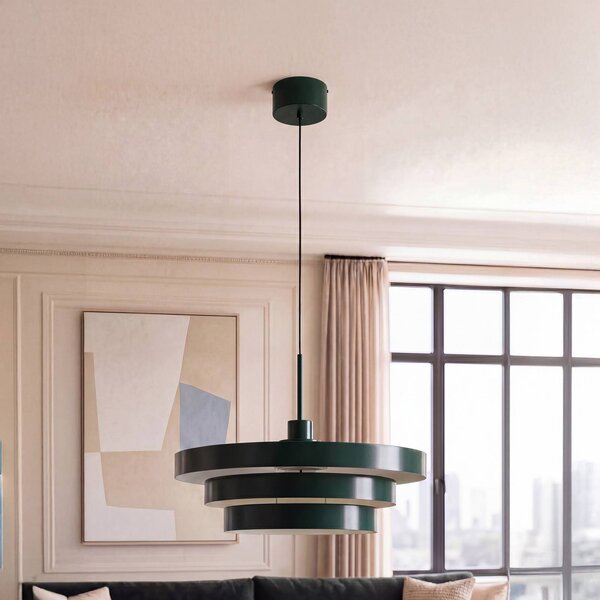 OSRAM Lampa wisząca Decor Layer, możliwość ściemniania, zielony, salon / jadalnia, metal, nowoczesny
