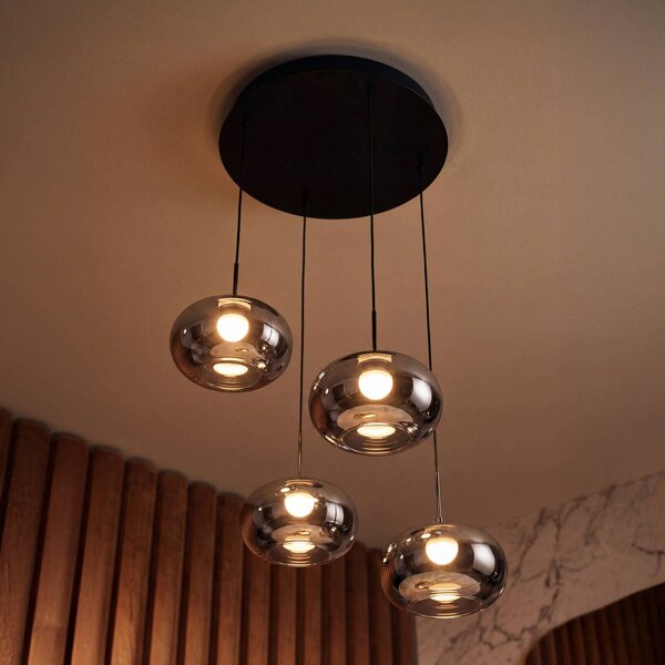 OSRAM Lampa wisząca Decor Satellite, możliwość ściemniania, aluminiowy / szary / cynkowy, salon / jadalnia, szkło, nowoczesny