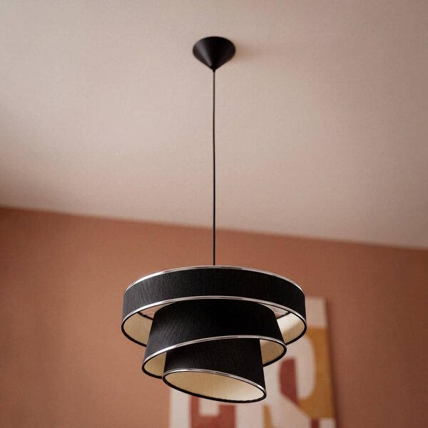 OSRAM Lampa wisząca Decor Glittey, możliwość ściemniania, aluminiowy / szary / cynkowy, salon / jadalnia, tkanina / materiał / jedwab, nowoczesny